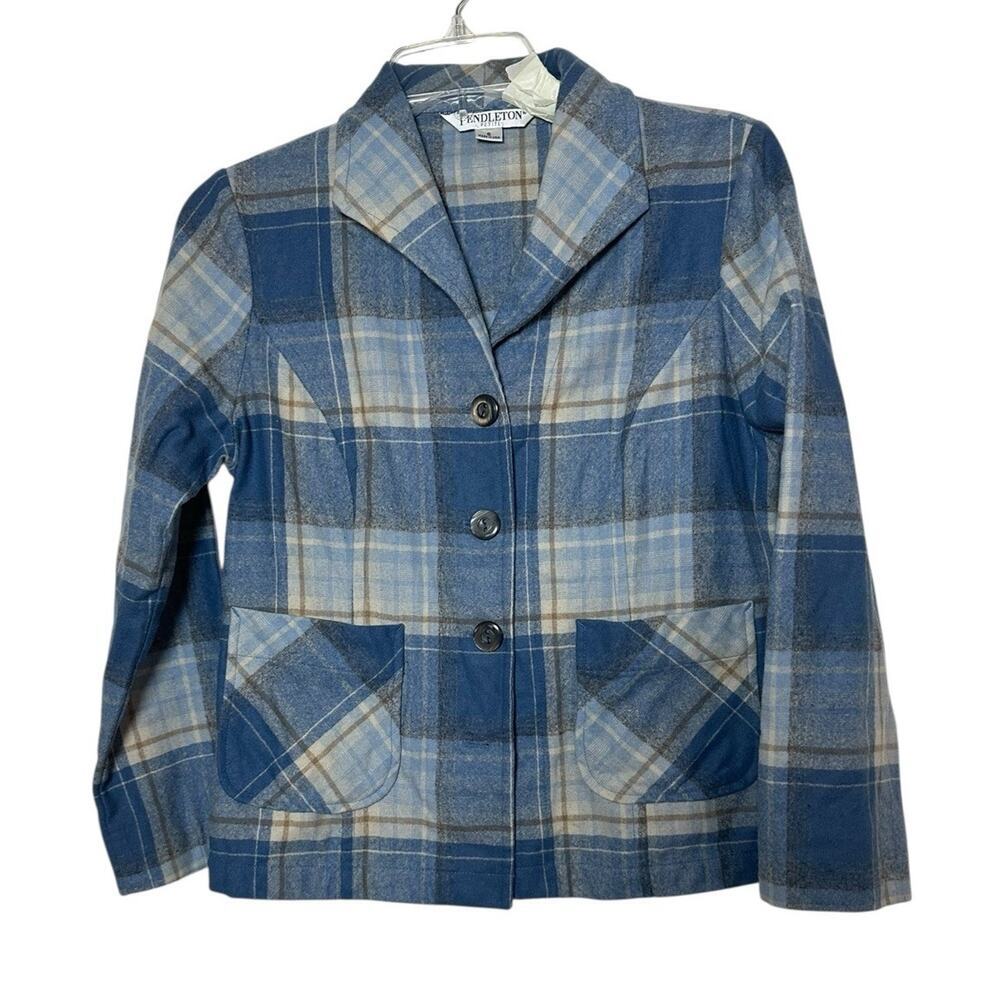 Pendleton. Women's Wool Jacket, Plaid Blazer, Size Small Petite - Picture 2 of 8